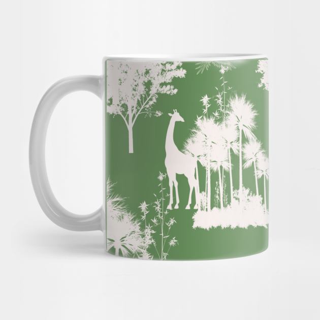 Green Backround Safari Toile by Own Design Online